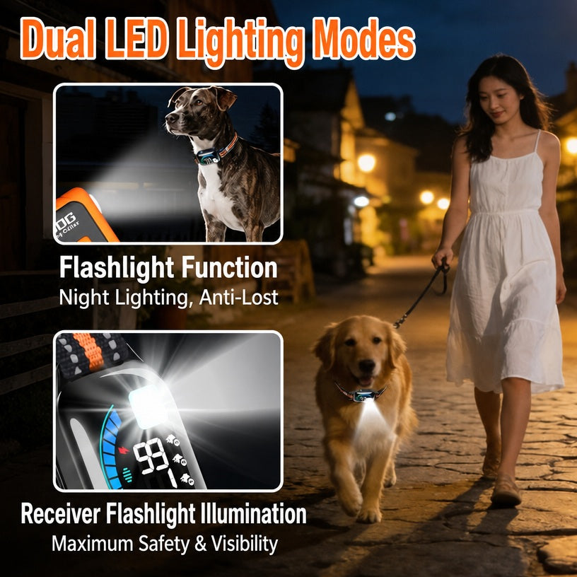 PD511 dog training collar built-in LED flashlight