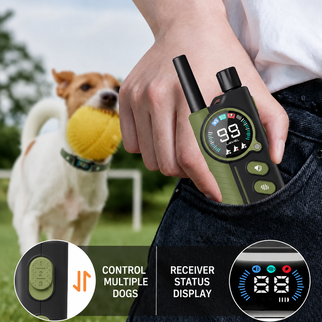 PD512 dog training collar backlit display