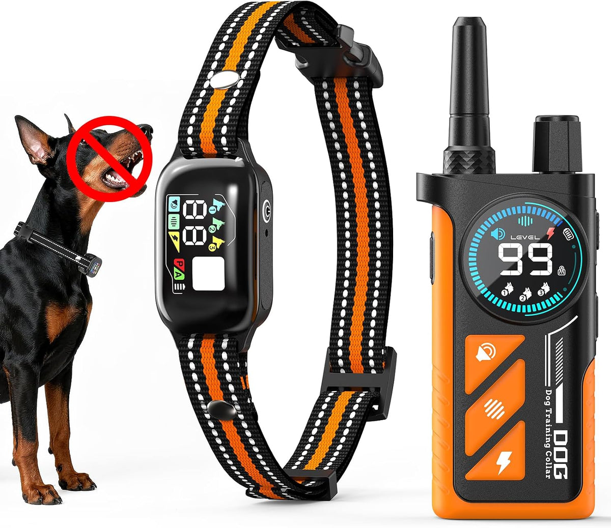 2-in-1 Anti-Bark Dog Training Collar with Remote