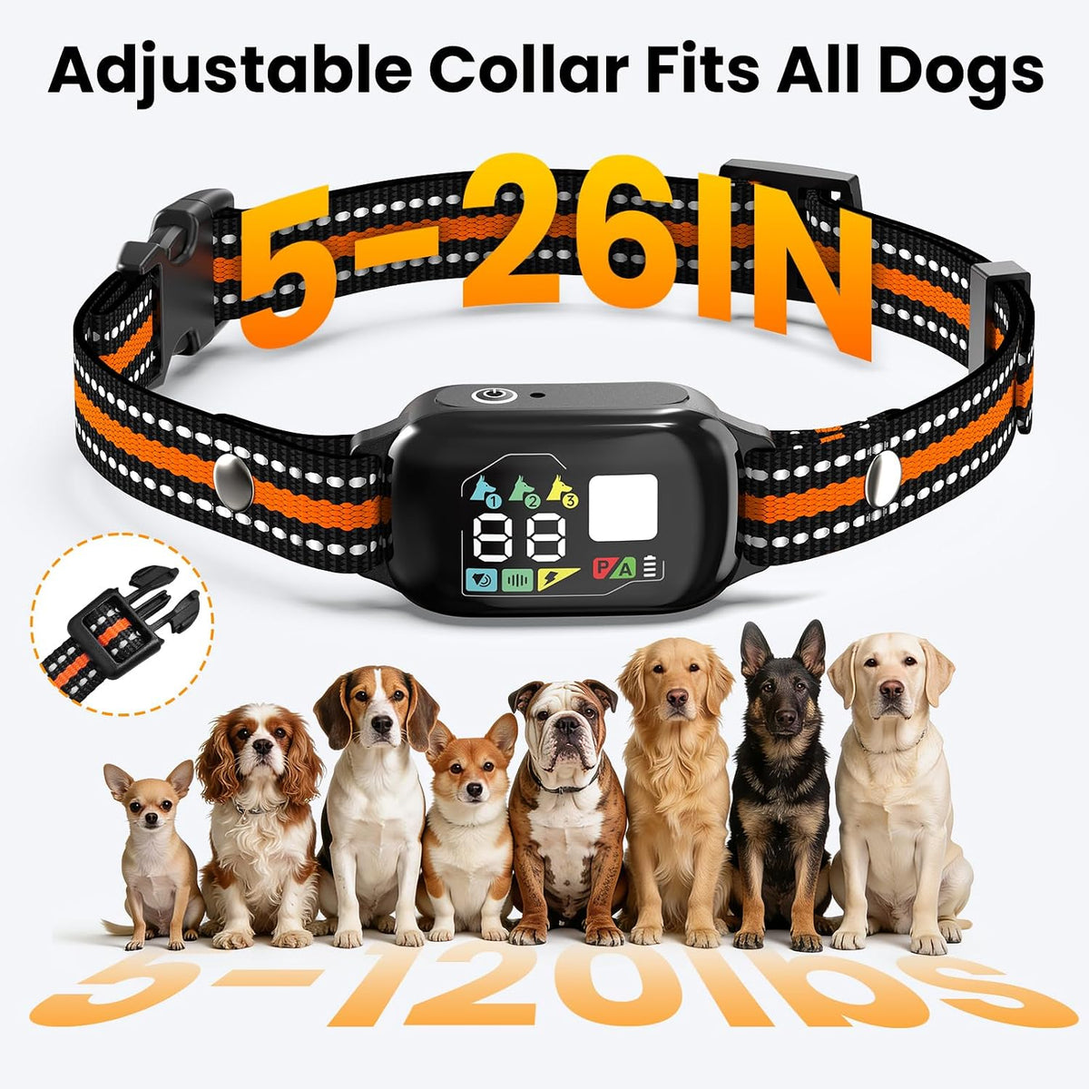 2-in-1 Anti-Bark Dog Training Collar with Remote
