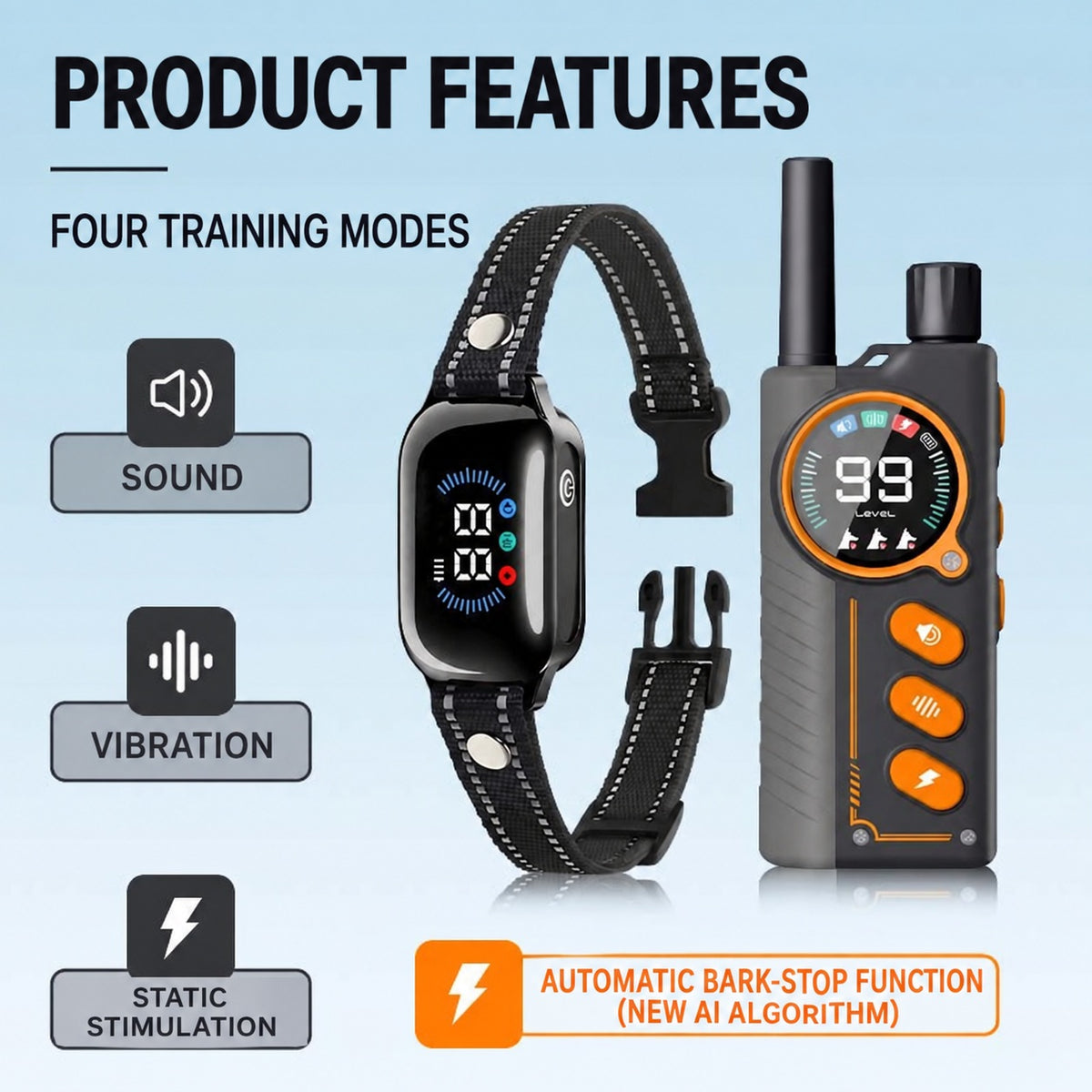 PD512 dog training collar operating modes