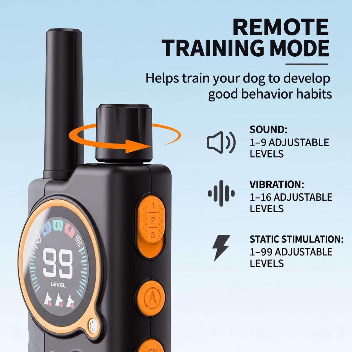 PD512 remote training levels and controls
