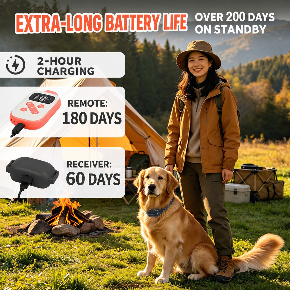 PD523 dog training collar battery life