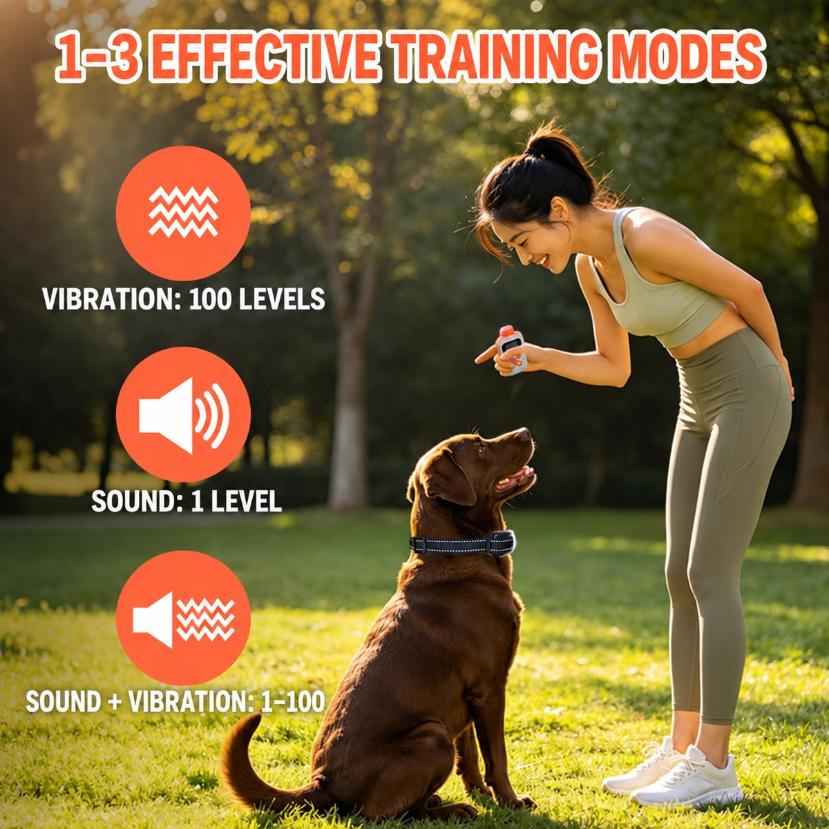 PD523 beep and vibration training modes