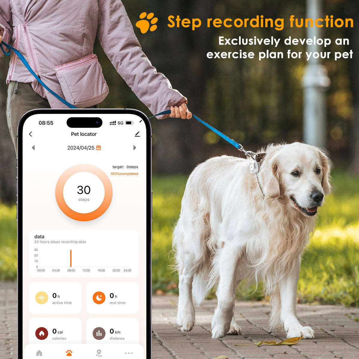 Ywinspire clip-on pet tracker magnetic fast charging